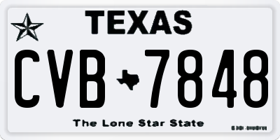 TX license plate CVB7848