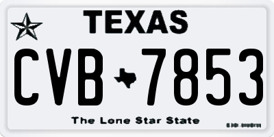 TX license plate CVB7853