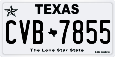TX license plate CVB7855