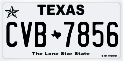TX license plate CVB7856
