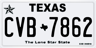 TX license plate CVB7862