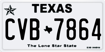 TX license plate CVB7864