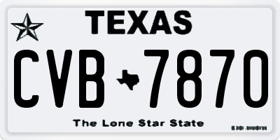 TX license plate CVB7870