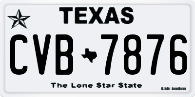 TX license plate CVB7876