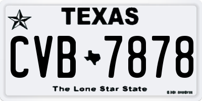 TX license plate CVB7878