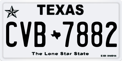TX license plate CVB7882
