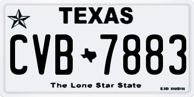 TX license plate CVB7883