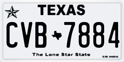 TX license plate CVB7884