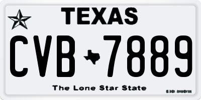 TX license plate CVB7889