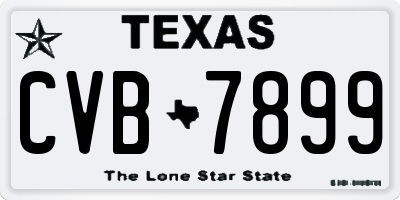 TX license plate CVB7899