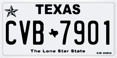 TX license plate CVB7901