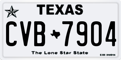 TX license plate CVB7904
