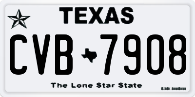 TX license plate CVB7908