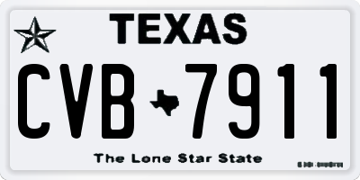 TX license plate CVB7911