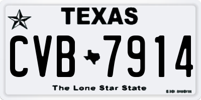 TX license plate CVB7914