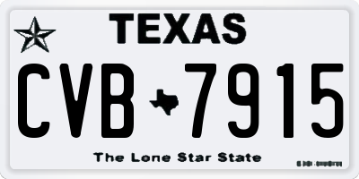 TX license plate CVB7915
