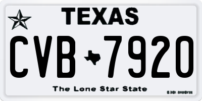 TX license plate CVB7920