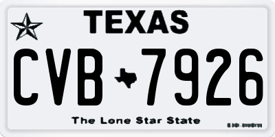 TX license plate CVB7926