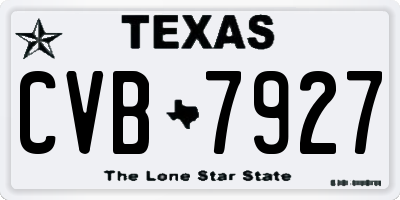 TX license plate CVB7927
