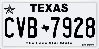 TX license plate CVB7928