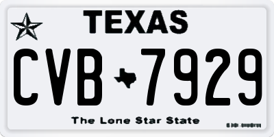 TX license plate CVB7929