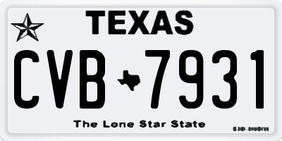 TX license plate CVB7931