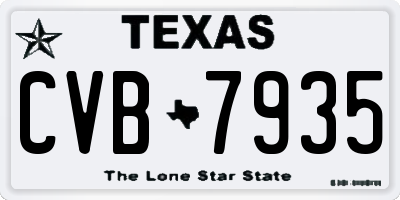TX license plate CVB7935