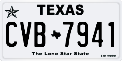 TX license plate CVB7941