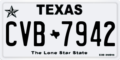 TX license plate CVB7942