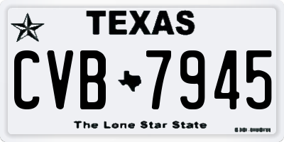TX license plate CVB7945