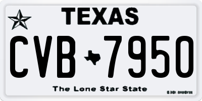 TX license plate CVB7950