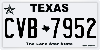 TX license plate CVB7952