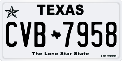 TX license plate CVB7958