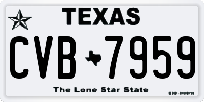 TX license plate CVB7959