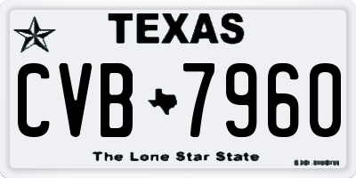 TX license plate CVB7960