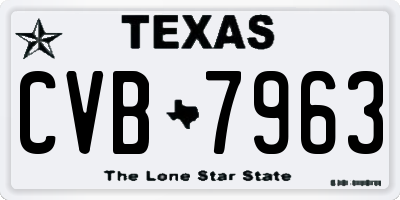 TX license plate CVB7963