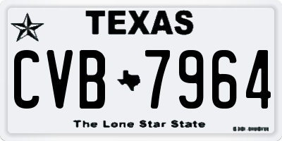 TX license plate CVB7964
