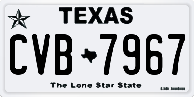 TX license plate CVB7967