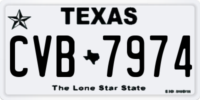 TX license plate CVB7974