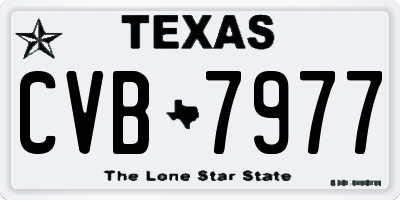 TX license plate CVB7977
