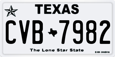 TX license plate CVB7982