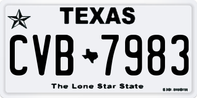 TX license plate CVB7983