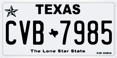 TX license plate CVB7985