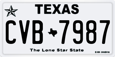 TX license plate CVB7987