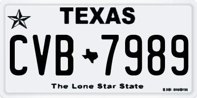 TX license plate CVB7989
