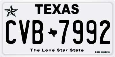 TX license plate CVB7992