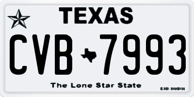 TX license plate CVB7993