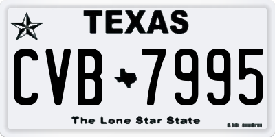 TX license plate CVB7995