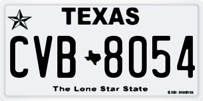 TX license plate CVB8054