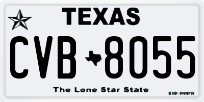 TX license plate CVB8055